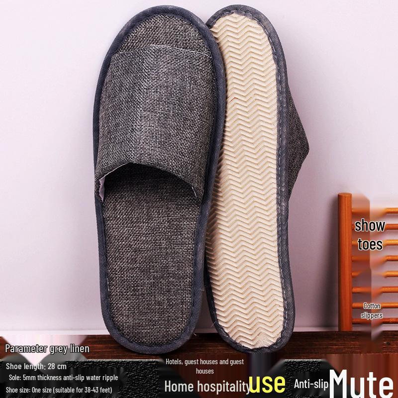 High-End Anti-Slip Bathroom Slippers with PVC Sole for Guest Use