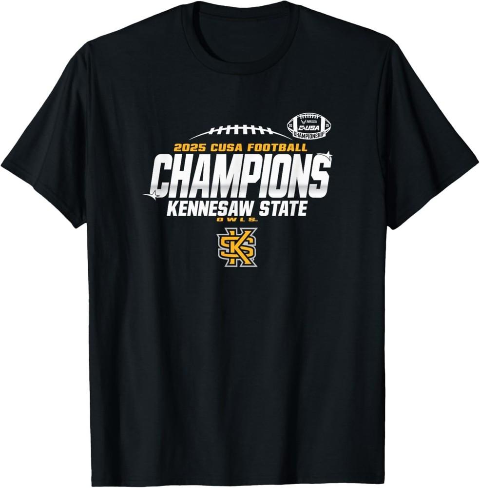 Футболка для раздевалки футбольной команды Kennesaw State Owls, чемпионов C-USA 2025 4XL