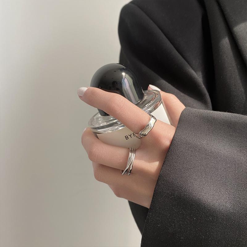 Cross Double Ring,Adjustable Finger Ring,Women Stack Ring,Minimalist Ring Set,Index Finger Ring,Unique Design Ring,Ladies Metal Ring,Personality Band