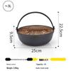 Cast Iron Non-Stick Camping Dutch Oven with Hanging Wok