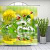 Green Tropical Plants Shower Curtain Bathroom Waterproof Polyester Shower Curtain Leaves Printing Curtains for Bathroom Shower