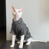 Atmungsaktive leichte Katzenweste Sphynx Abessinier Devon Rex Haarlos Katzen Gestreiftes Zwei-Bein-Design