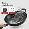 Wok Iron Pan with Lid, 30cm Non-Coated Pure Iron Frying Pan, Nitrided, Compatible with Gas And Induction Stoves MCC4558