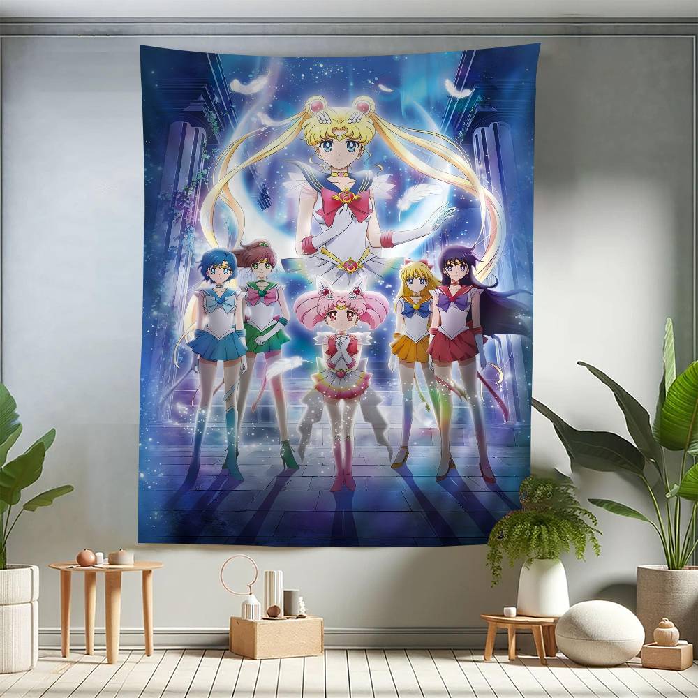 Anime SSailor MMoon Crystal Hippie Wall Hanging Tapestries For Living Room Home Dorm Decor Art Home Decor