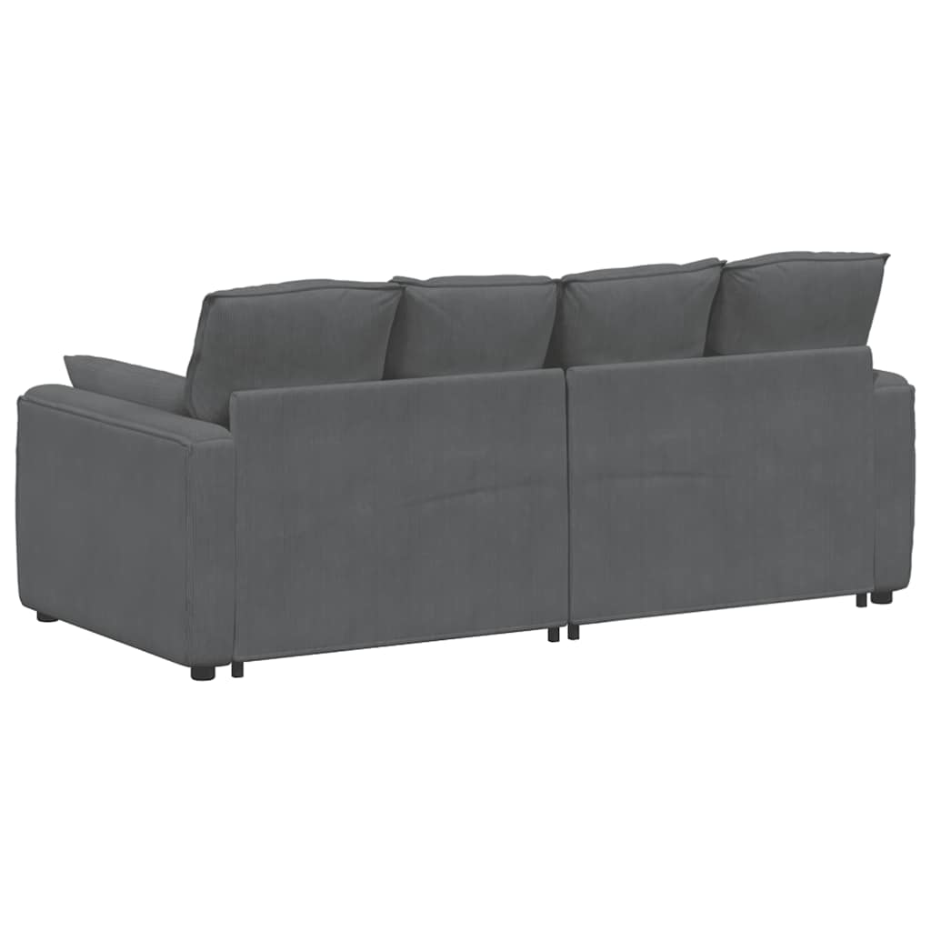 Modular Sofa with Cushions Dark Gray
