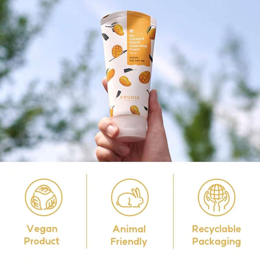 FRUDIA My Orchard Mango Cleansing Foam 120g| Korean Face Wash For Women | Foaming Face Wash For Oily Skin | Hydrating Face Wash For Sensitive Skin