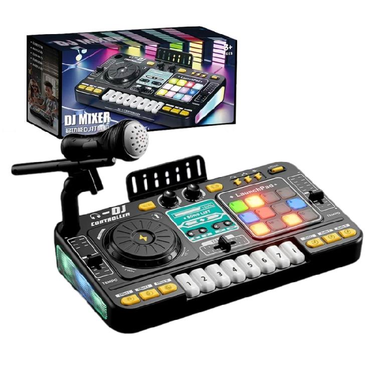 Interactive DJ Mixer Set Music Instrument Toy For Toddler Phone Connectivity 12 Sound Effects Musical Education Toy