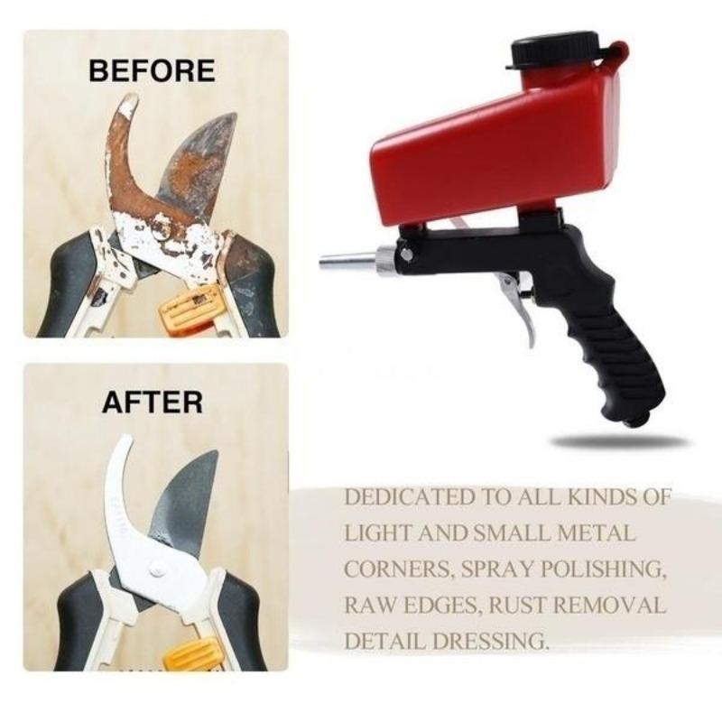 Tragbares Schwerkraft-Pneumatik-Sprühpistolen-Set für Zuhause, Heimwerker, Mini-Strahlgerät, Airbrush-Sandstrahler, einstellbare Sandstrahlmaschine