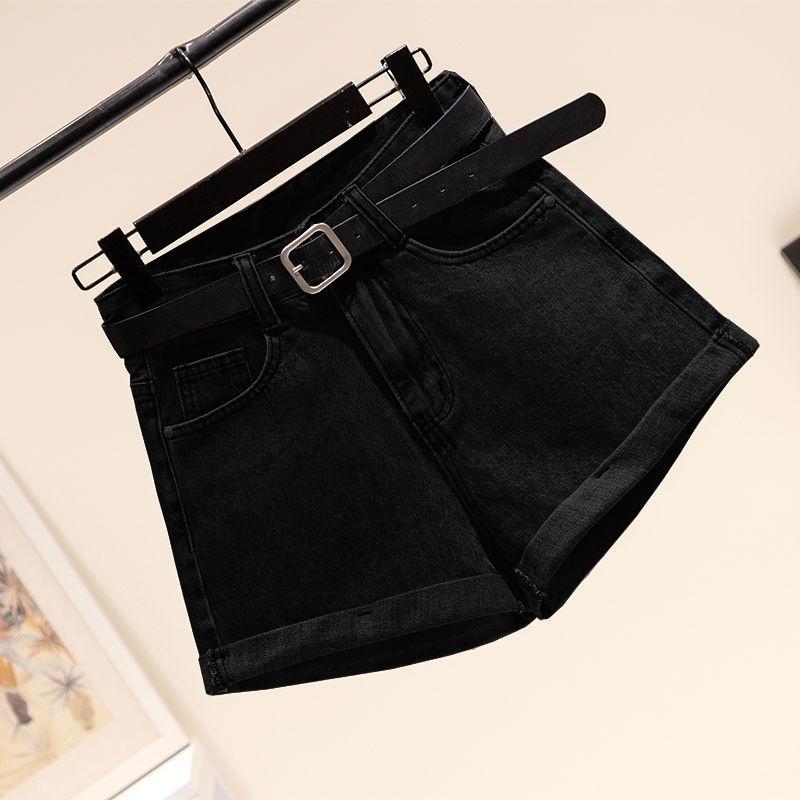 2026 Summer New Women's Denim Shorts High-Waisted Slim-Fit Versatile Student Wide-Leg Pants Rolled Hem A-Line Hot Pants Ins Trend