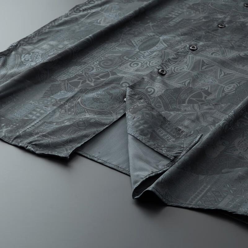 Plus Size Men's Floral Long Sleeve Casual Shirt