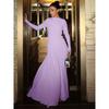 Women's Summer New Product Fashion Temperament Slim Pleated Zipper Crew Neck Long-sleeved Dress