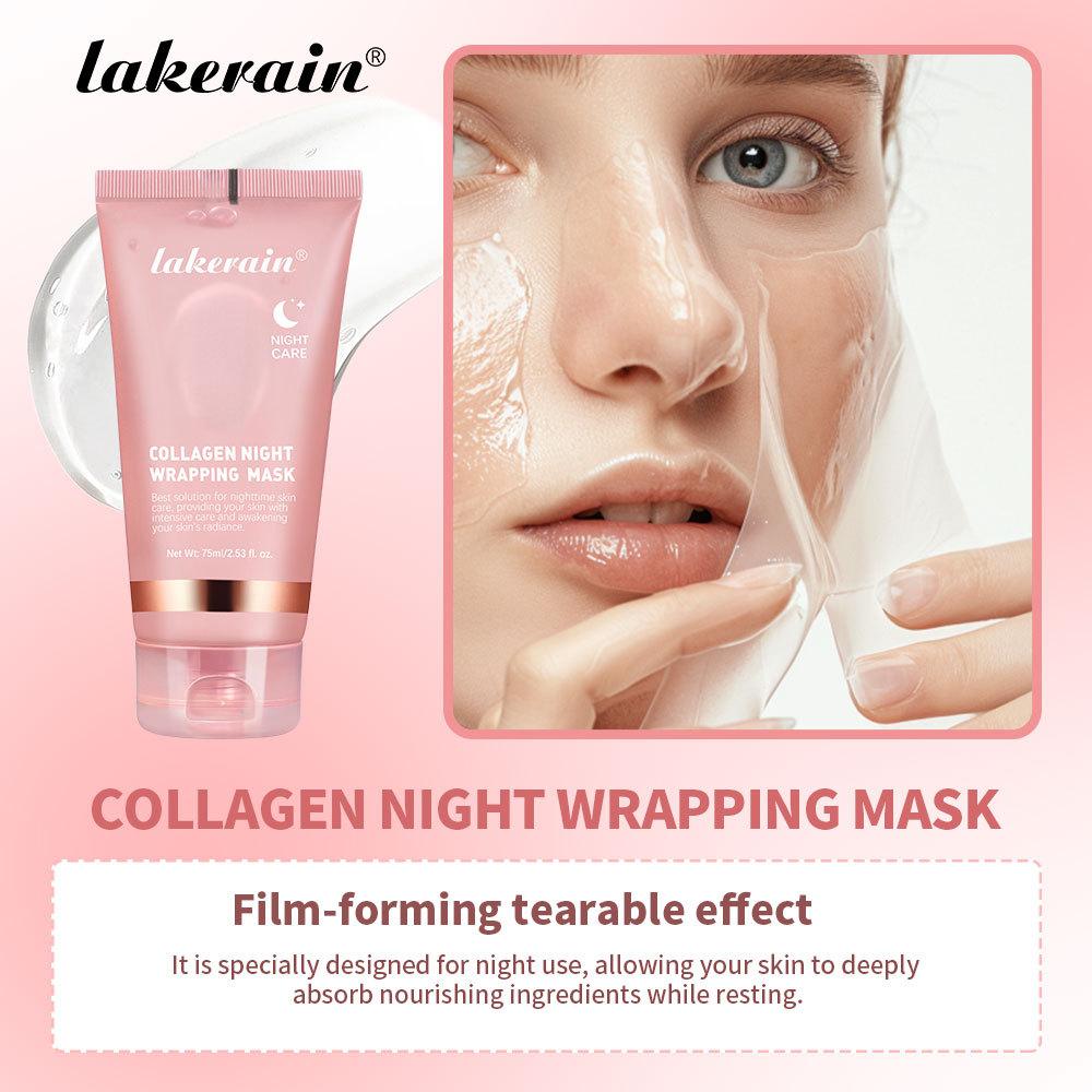 75ml Collagen Overnight Wrapping Peel Off Facial Mask Korean Collagen Night Wrapping Mask Deeply Hydrates Night Care Mask Cream