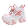 Fashion 10.5CM Women Leather Chunky Sneakers New Autumn Hidden Heels Casual Sport Dad Shoes Thick Sole Platform Breathable Sneaker Woman