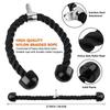 Fitness Pull Rope Set 2 Exercise Handles 3 Carabiner Clips Tricep Pull Down Rope Cable Machine Attachments for Gym Black