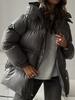 Drawstring Slim-Fit Cotton Jacket Winter Hooded Zipper Cotton Jacket Comfortable and Warm Outerwear