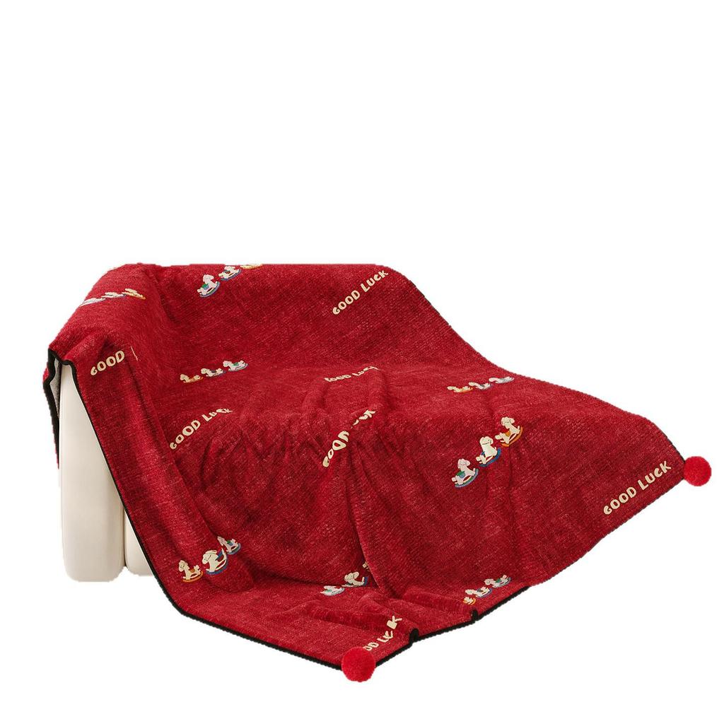 Year of the Horse Red Zodiac Blanket: Festive Winter Throw for New Year