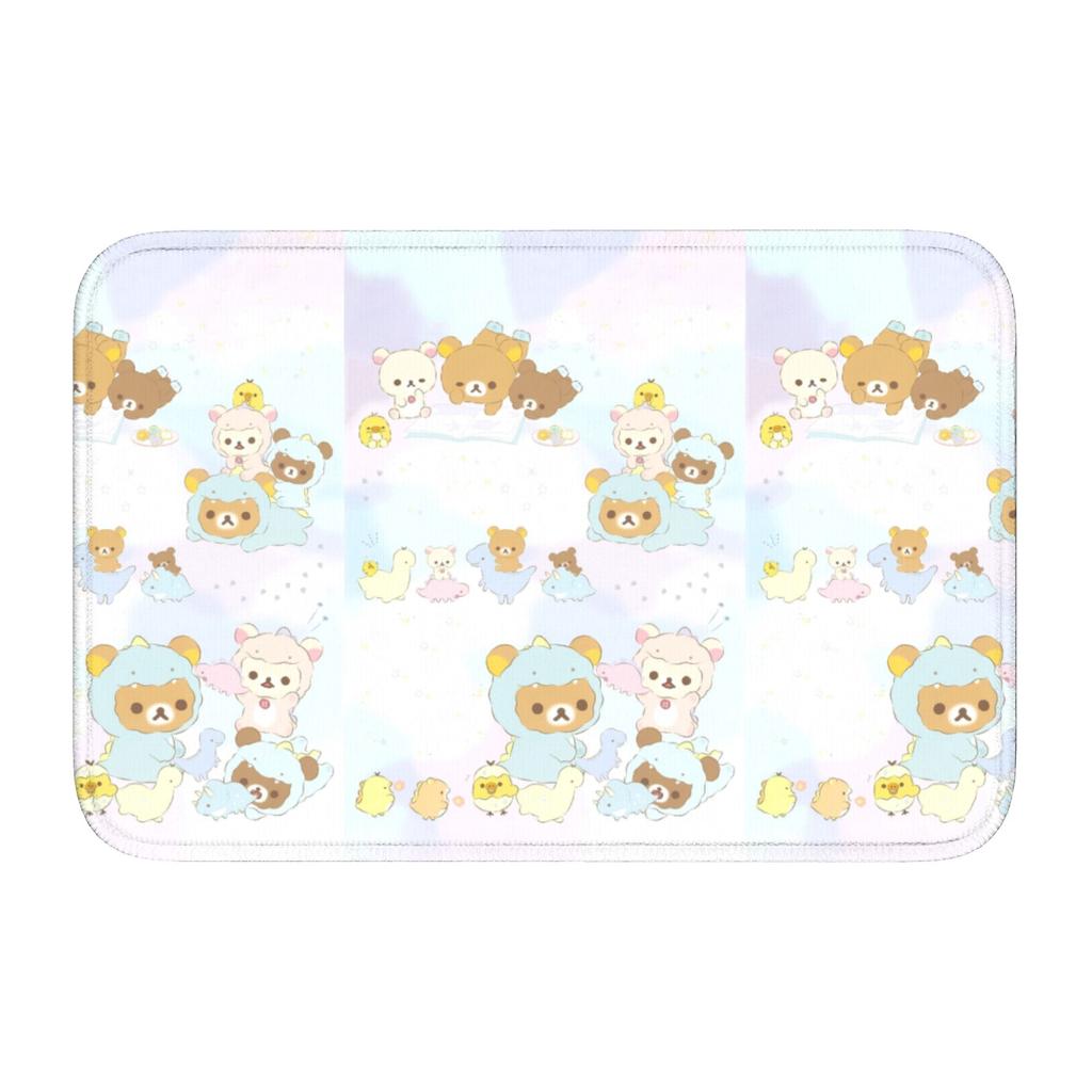 R-Rilakkumaes Cartoon Floor Door Kitchen Bathroom Mat Anti-Slip Indoor Doormat Garden Living Room Entrance Rug Carpet Footpad
