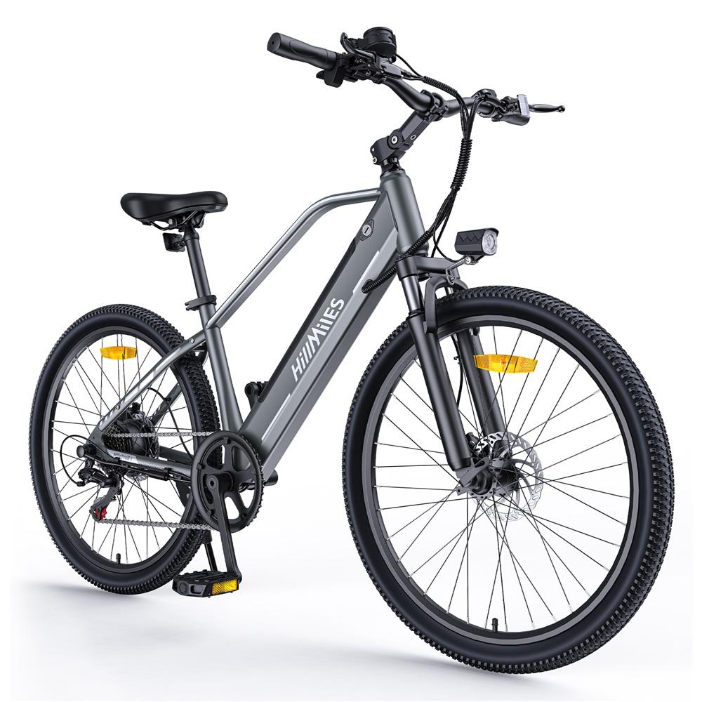 HillMiles MileTrail 1 E-Bike: 120km PAS Range, Hydraulic Brakes, 26" Tires, 250W Motor - City & Mountain Commuting