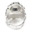 Excellent GUCCI Ring Lion head Silver black Colored stone mens Used