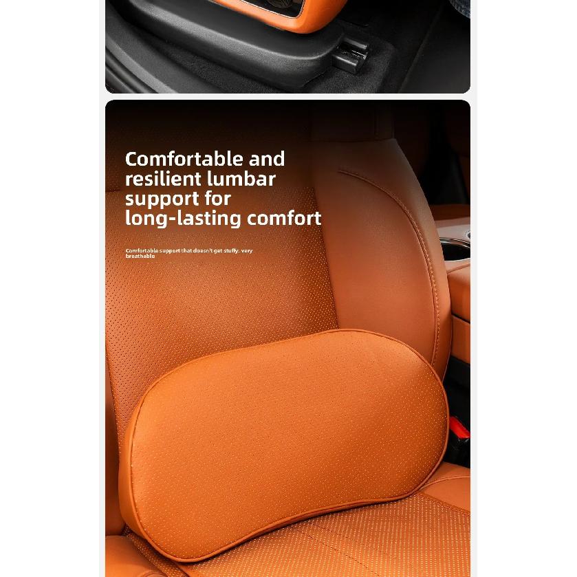 Nappa Leather Leg Support Extension Seat Cover Memory Foam Extender Cushion With Backrest Car Interior Accessories Universal Car