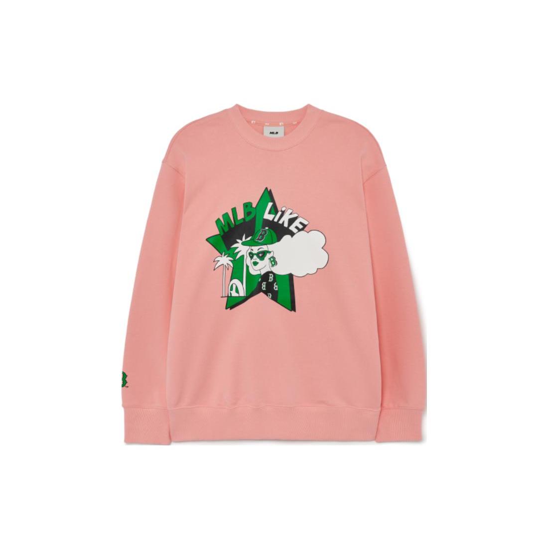 MLB Sweatshirts Unisex Pink Crew Neck Moderate Regular 3AMTL0231-43COL XL
