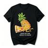 Herren Damen Lustiges Ananas-Pizza T-Shirt Shhh Niemand Muss Es Wissen Grafik-T-Shirt Sommer Lässig Kurzarm Essen Meme Oberteile