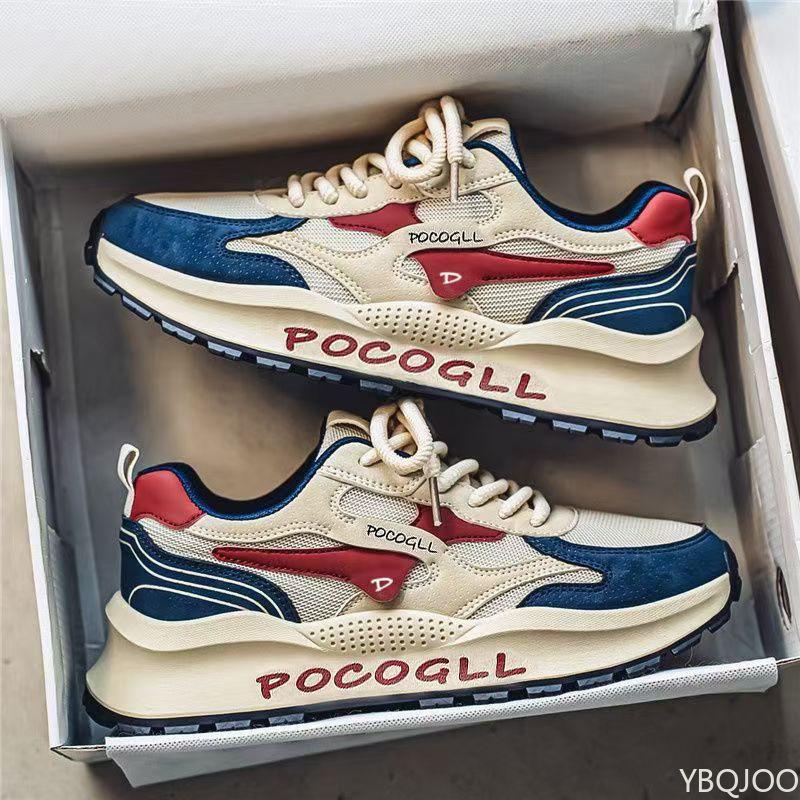 Fashion Summer lightweight breathable sports shoes fashionable versatile mesh sneakers leisure height increasing retro men's shoes