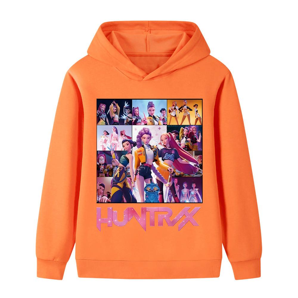 B1250 Kids Boys Girls Kpop Rumi Zoey Mira Print Long Sleeves Hoodie