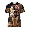 3D Print Ice Cream Mens Funny T Shirt  Women Kids Fashion Ice T-shirt Men's Short Sleeve Tee Tops Casual Harajuku Cheap Stuff