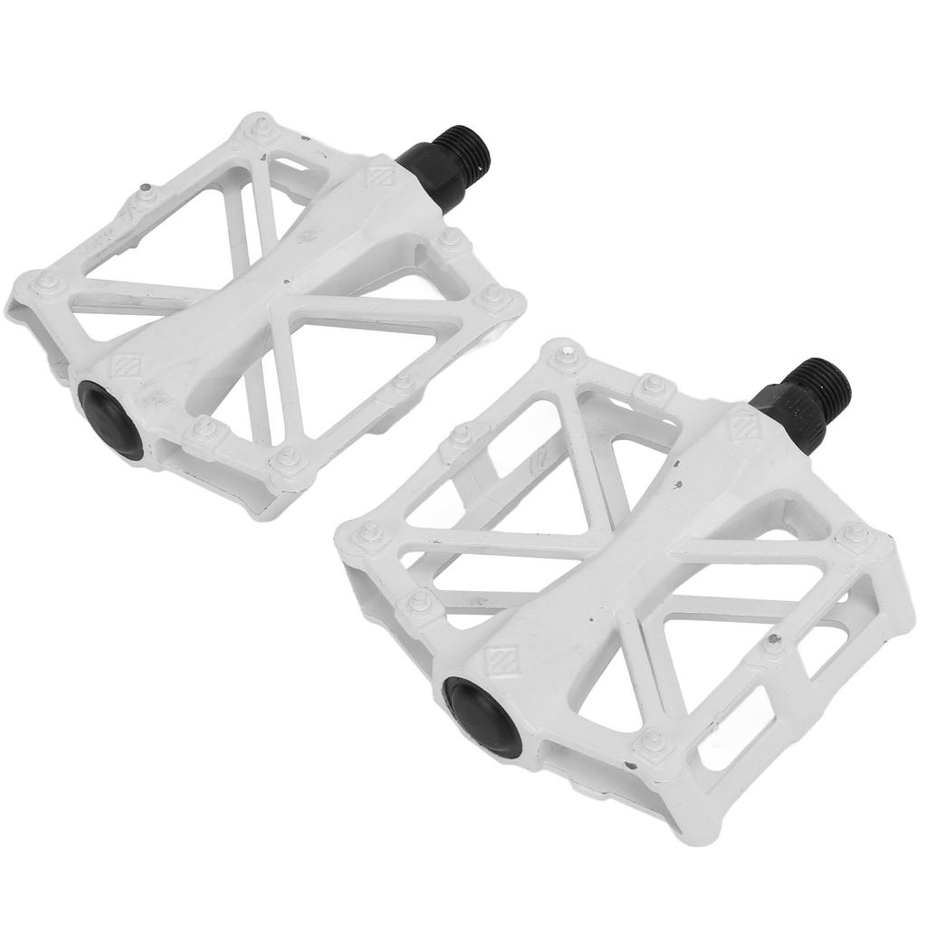 Bicycle Pedals Non Slip Lightweight Mountain Bike Aluminum Alloy Platform PedalsWhite