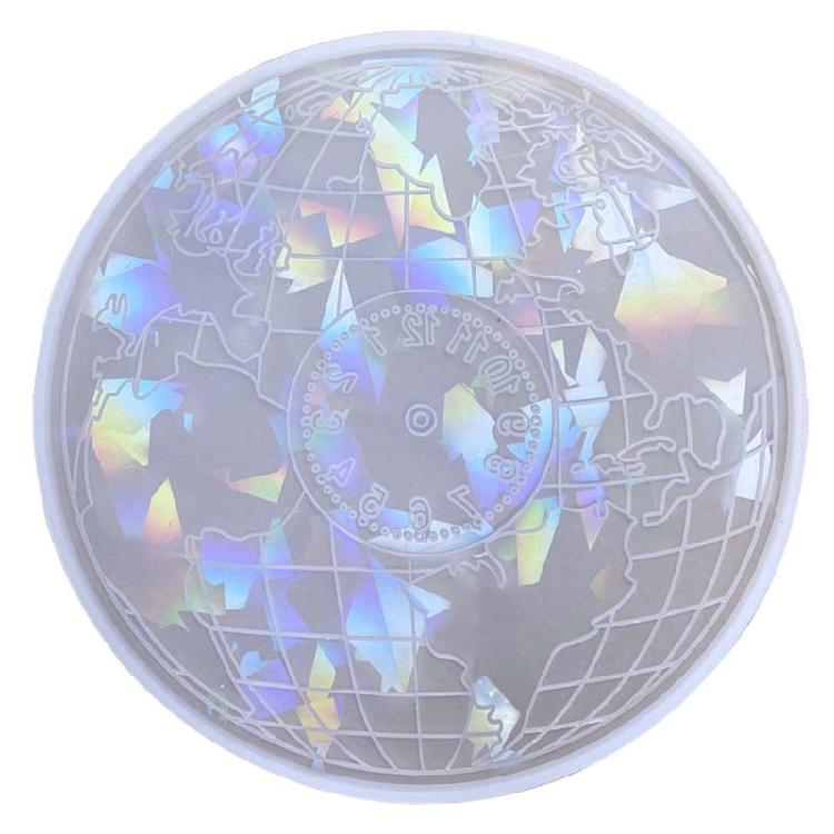 DIY Holographic Earth Clock Mold Epoxy Resin Mold Handmade Pendant Silicone Mold белый