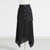 2025 Autumn Elegant Patchwork Tassel Pleated Midi Skirt