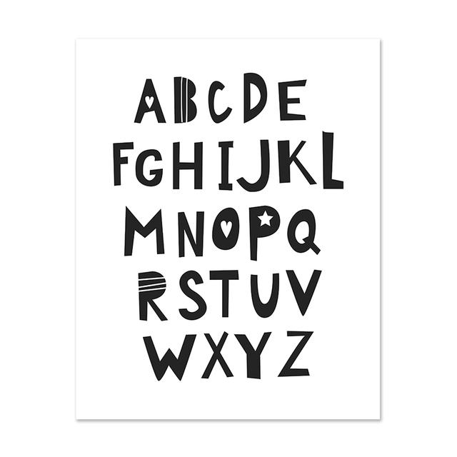 Elephant Lion Lamb Alphabet Nursery Wall Art Canvas Painting Poster Print Cartoon Decoration Picture Nordic Kids Baby Room Decor