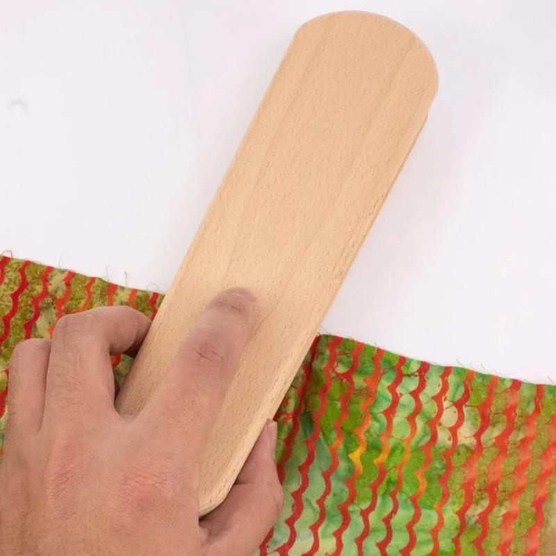 Multi-Purpose Beech Wooden Tailors Clapper Professional Double Sided Pressing Pad for Quilting Sewing Ironing Fabric Accessories