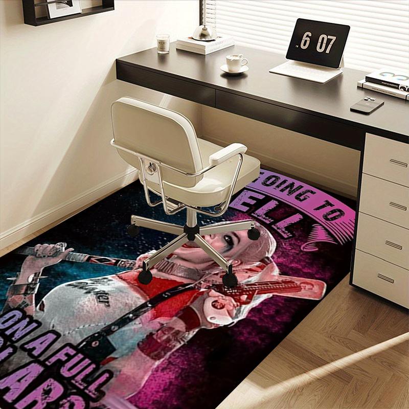 Harley Quinn 'Hell on Full Scholarship' T-Shirt Office Mat Home Decor Office Desk Chair Rugs Chair Carpet for office Chair Mat Gift For Hall