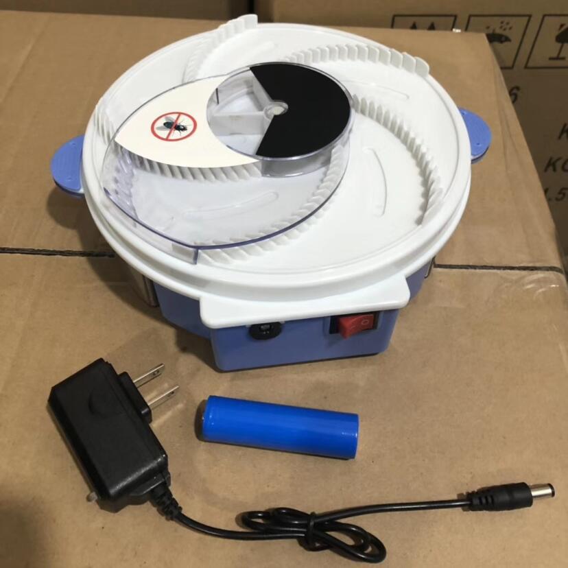 Rechargeable Electric Fly Swatter & Automatic Rotating Fly Catcher Cage