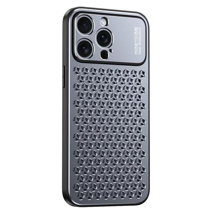 

For iPhone 15 Pro Max Case Aluminum Alloy+TPU Honeycomb Heat Dissipation Phone Cover