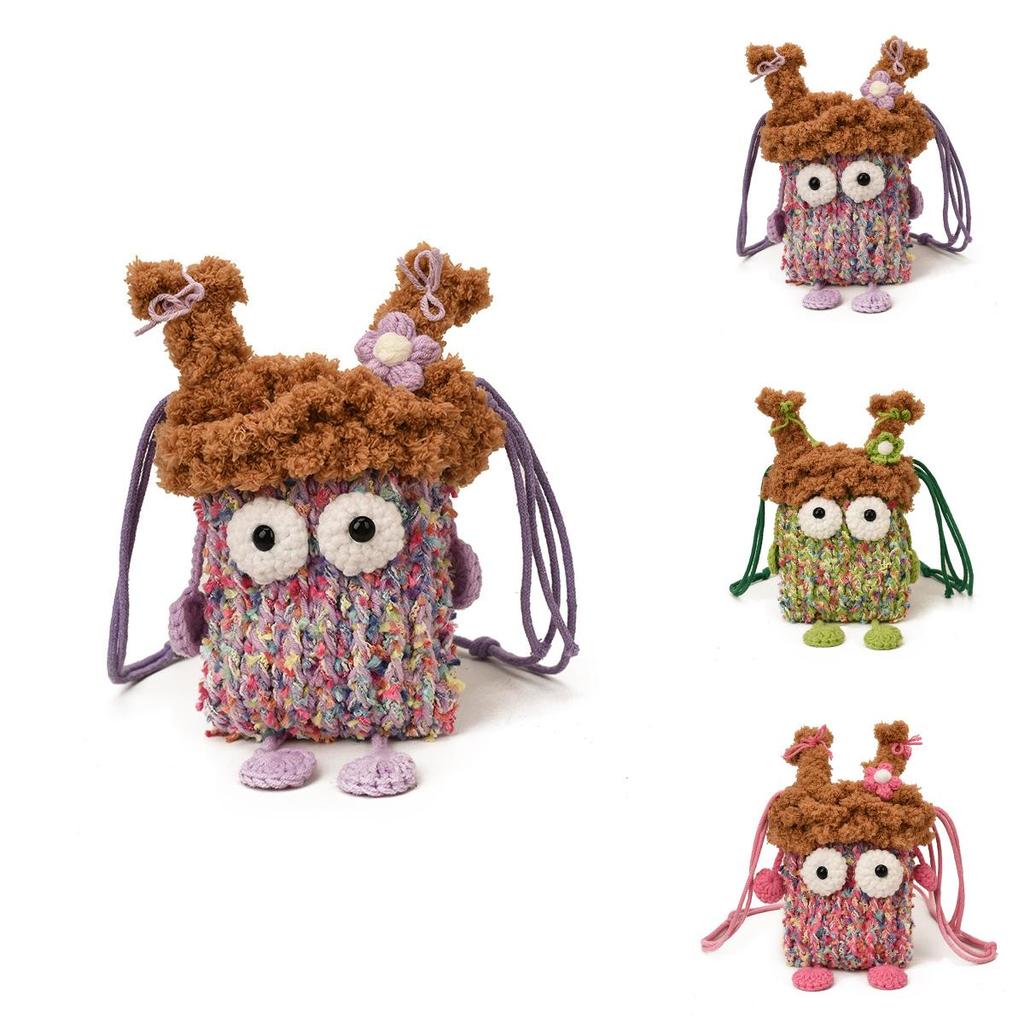 Cute Knit Ladies Crossbody Bag With Cartoon Design For Daily Use