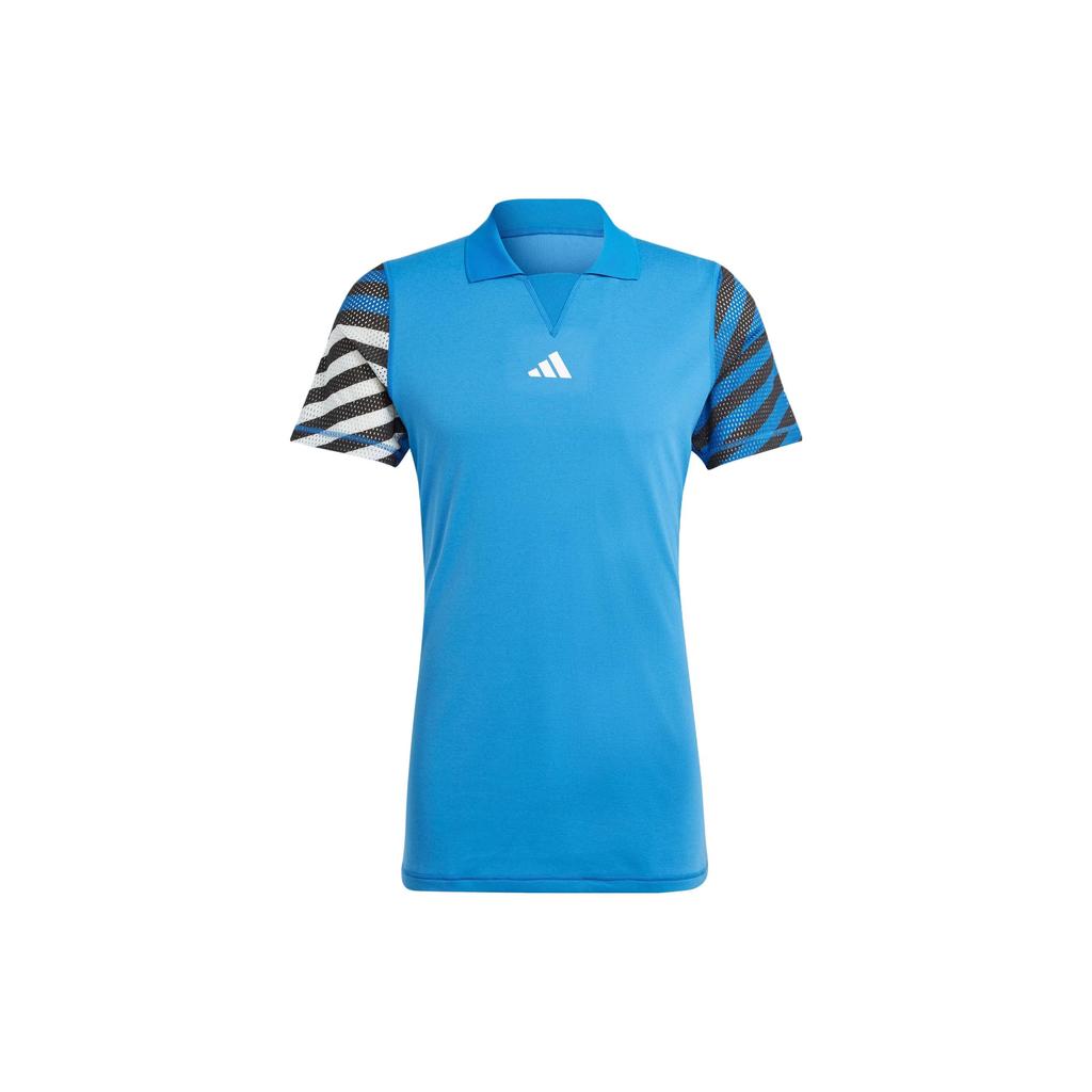 Adidas Heat.Rdy Freelift Pro Striped Color Block Tennis Polo Shirt Men Polo Shirts Air-Force-Blue HY5872