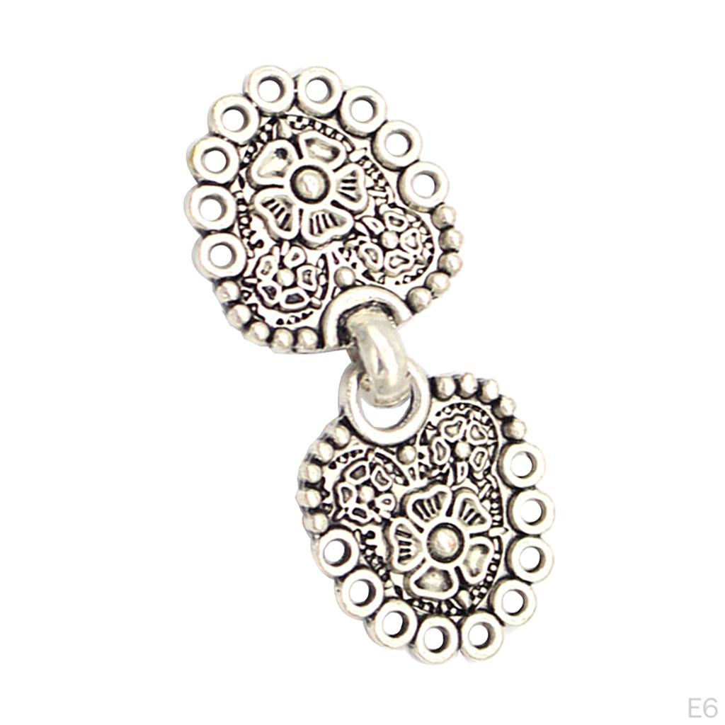 1 Pair Sew on Cloak Fasteners Hook Cardigan Clips Button with Holes