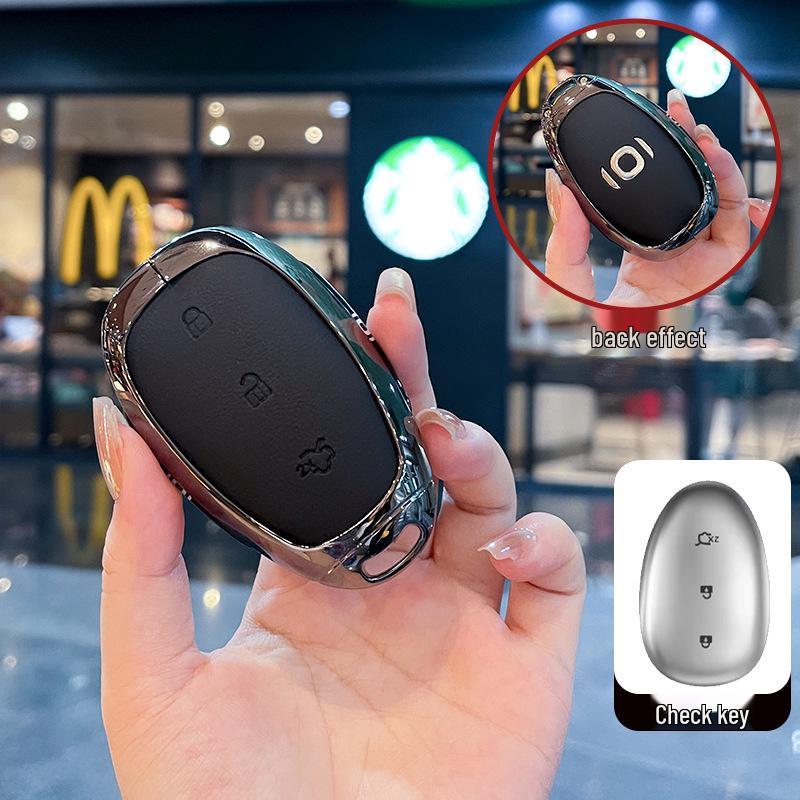 Compatible Key Cover for Changan Qiyuan Q05 - 24 Models, Includes A05/A06/A07, Metal Shell 125MAX Remote Control Key Shell.