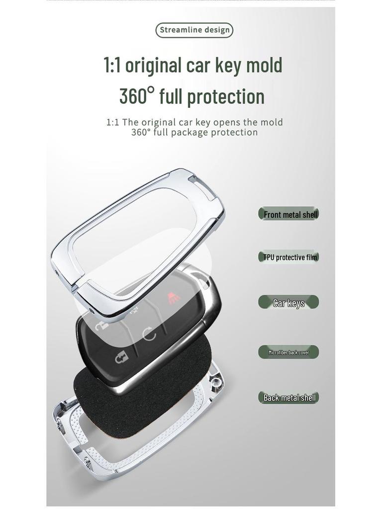 Cadillac XT5, CT5, XT4, XT6, CT6, XTS, ATSL, CT4 Premium Metal Key Cover