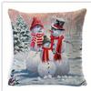 Home Decor Snowmen In Winter Scenes For Cozy Decor Pattern Cushion Cover Suitable For Sofa Bedroom Car Pillow Cover