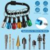 Upgrade, Push To Unlock, 12pcs 1/4 Inch Hex Shank Aluminum Alloy Screwdriver Bits Holder Light-weight Quick-change Extension Bar