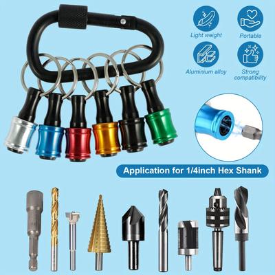 Actualizar, Presionar para Desbloquear, 12 piezas Vástago Hexagonal de 1/4 de pulgada Aleación de Aluminio Soporte para Puntas de Destornillador Ligero Barra de Extensión de Cambio Rápido