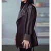 Autumn and Winter High-Quality Women's Leather Jacket Mid-Length Turn-Down Collar Soft PU Leather Coat Loose Fit Plus-Size Leather Jacket