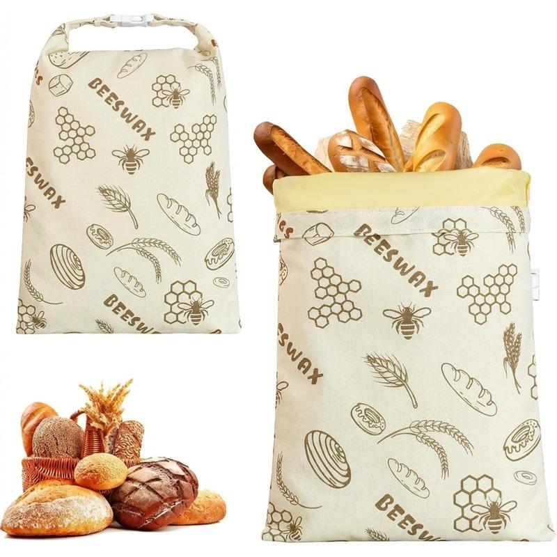 1 Stück 100% Bienenwachs Brottaschen, Wiederverwendbare Bienenwachs Brottaschen für Gefrierschrank & Kühlschrank, 43cm×33cm Natürliche Aufbewahrungstaschen für Sauerteig & Handwerksbrote