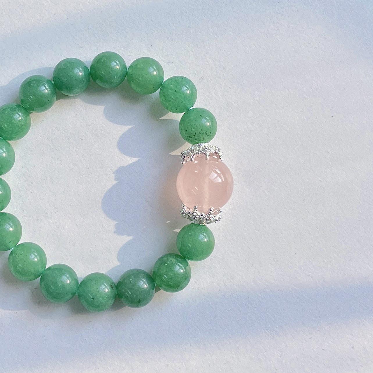 Natural Dongling Jade Madagascar Powder Crystal Design Bracelet Bracelet