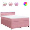 Box Spring Bed with Mattress Pink 160 X 200 Cm Velvet