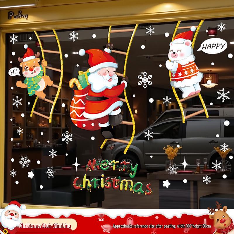 Santa Claus Window Cling Christmas Decoration Decal